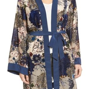 Willow & Clay Floral Velvet Robe, Kimono, Cardigan
